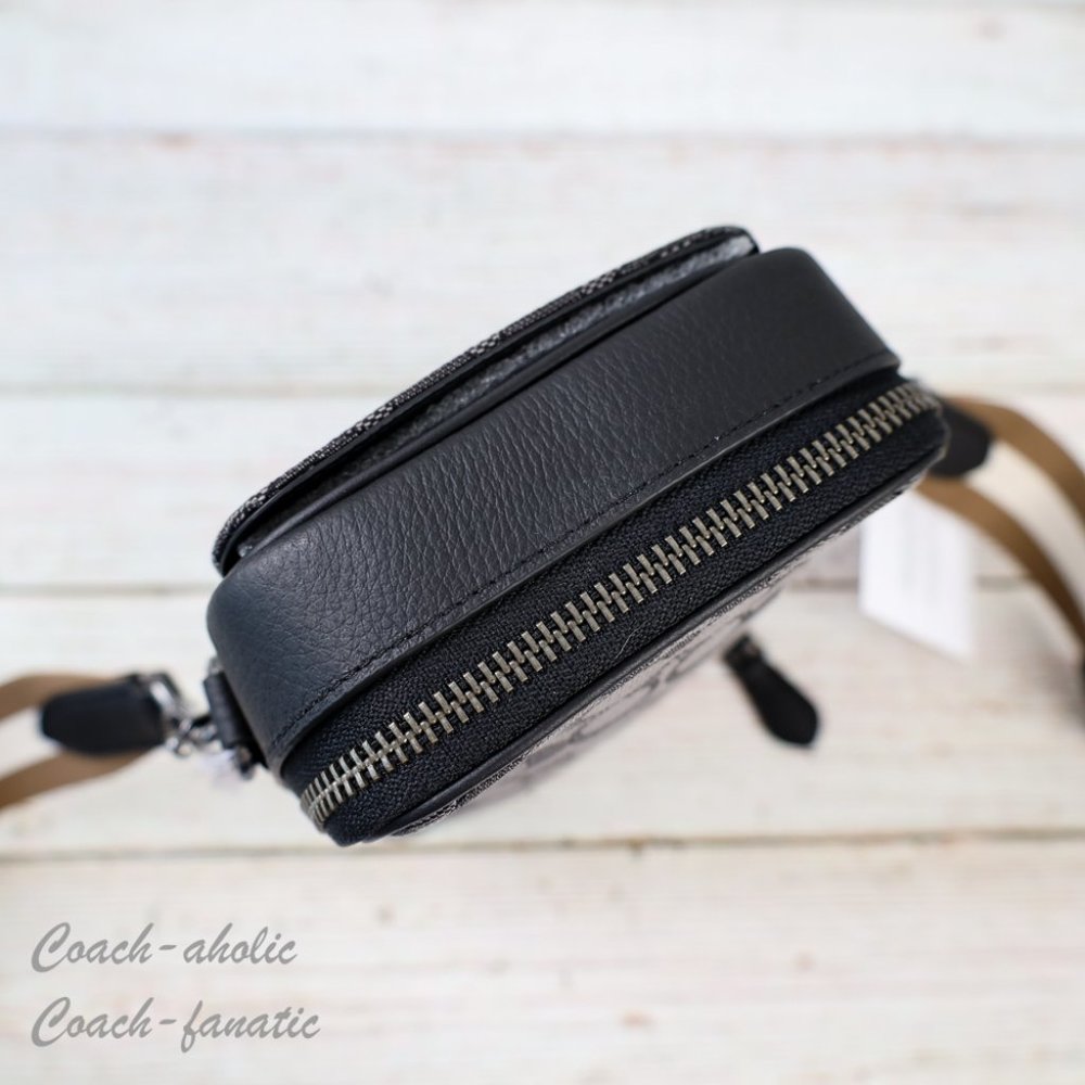 NWT Coach C8237 Stanton Crossbody In Signature Jacquard in Gunmetal/Black - Picture 12 of 14